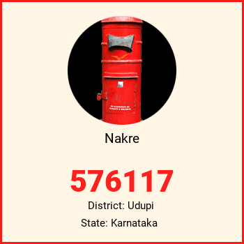 Nakre pin code, district Udupi in Karnataka