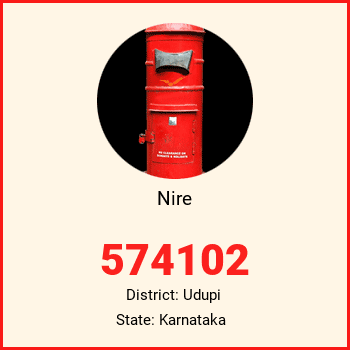 Nire pin code, district Udupi in Karnataka
