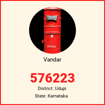 Vandar pin code, district Udupi in Karnataka