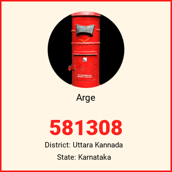 Arge pin code, district Uttara Kannada in Karnataka