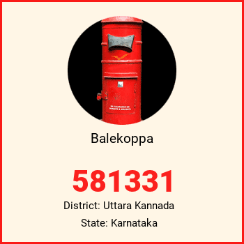 Balekoppa pin code, district Uttara Kannada in Karnataka