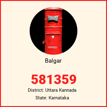 Balgar pin code, district Uttara Kannada in Karnataka