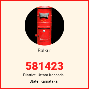 Balkur pin code, district Uttara Kannada in Karnataka