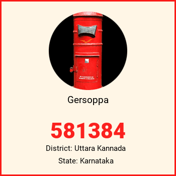 Gersoppa pin code, district Uttara Kannada in Karnataka