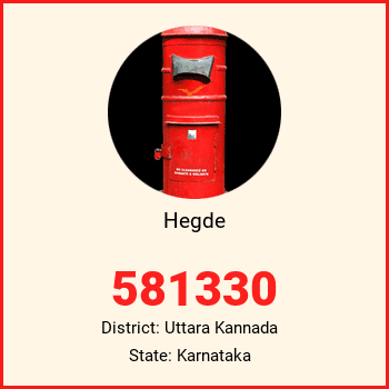 Hegde pin code, district Uttara Kannada in Karnataka