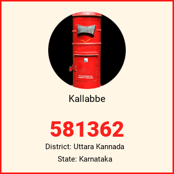 Kallabbe pin code, district Uttara Kannada in Karnataka