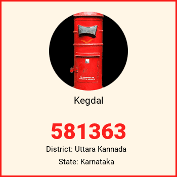 Kegdal pin code, district Uttara Kannada in Karnataka