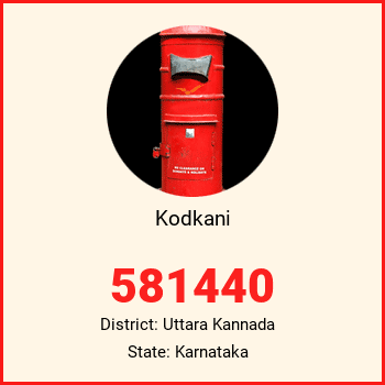 Kodkani pin code, district Uttara Kannada in Karnataka