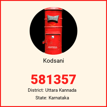 Kodsani pin code, district Uttara Kannada in Karnataka