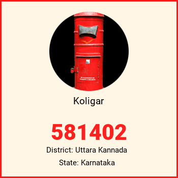 Koligar pin code, district Uttara Kannada in Karnataka