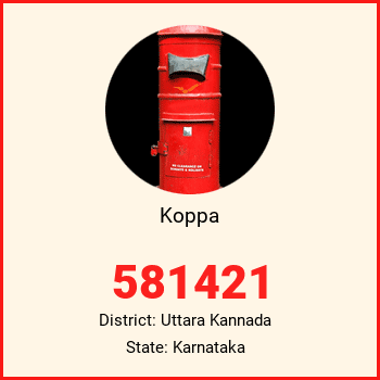 Koppa pin code, district Uttara Kannada in Karnataka