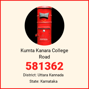 Kumta Kanara College Road pin code, district Uttara Kannada in Karnataka