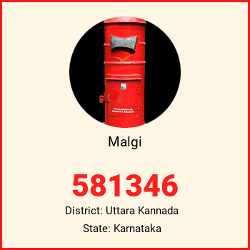 Malgi pin code, district Uttara Kannada in Karnataka