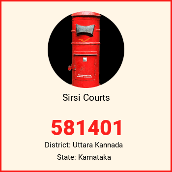 Sirsi Courts pin code, district Uttara Kannada in Karnataka