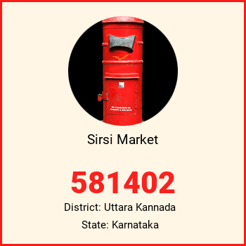 Sirsi Market pin code, district Uttara Kannada in Karnataka