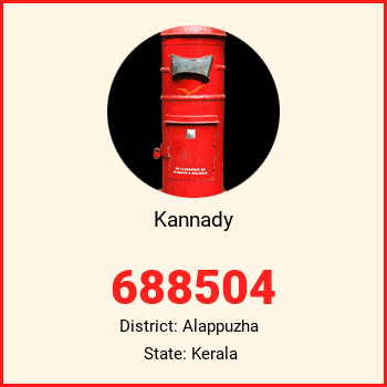 Kannady pin code, district Alappuzha in Kerala