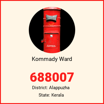 Kommady Ward pin code, district Alappuzha in Kerala