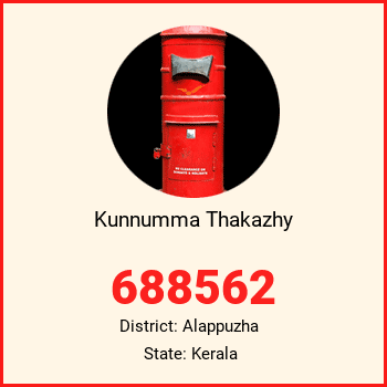 Kunnumma Thakazhy pin code, district Alappuzha in Kerala