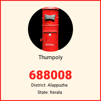 Thumpoly pin code, district Alappuzha in Kerala