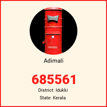 Adimali pin code, district Idukki in Kerala