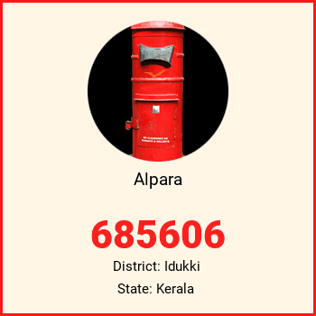 Alpara pin code, district Idukki in Kerala