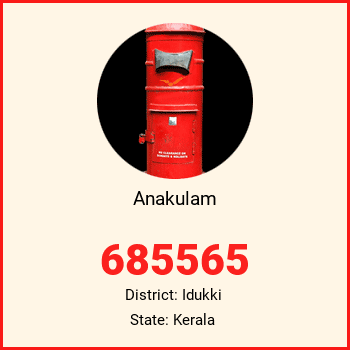 Anakulam pin code, district Idukki in Kerala