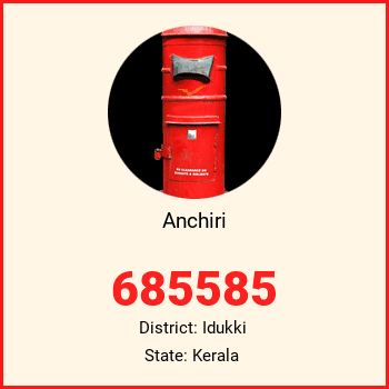 Anchiri pin code, district Idukki in Kerala