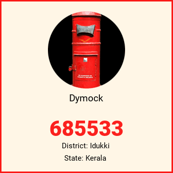 Dymock pin code, district Idukki in Kerala