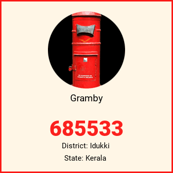 Gramby pin code, district Idukki in Kerala