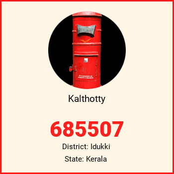 Kalthotty pin code, district Idukki in Kerala