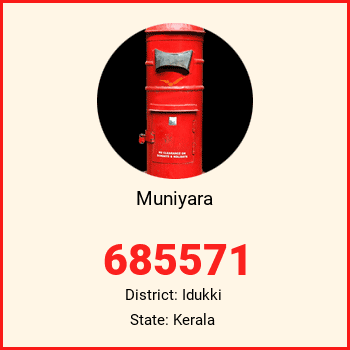 Muniyara pin code, district Idukki in Kerala