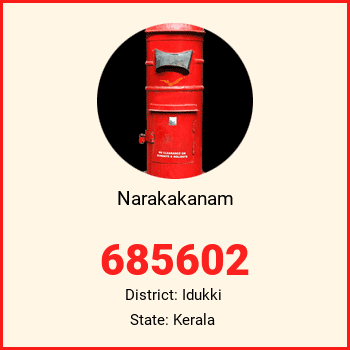 Narakakanam pin code, district Idukki in Kerala
