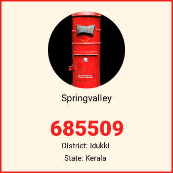 Springvalley pin code, district Idukki in Kerala