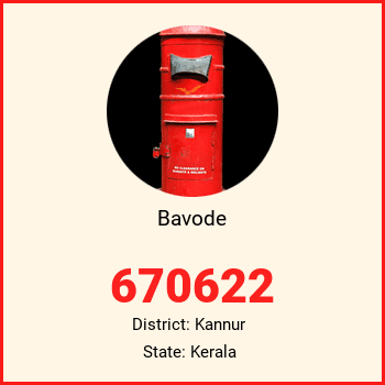 Bavode pin code, district Kannur in Kerala