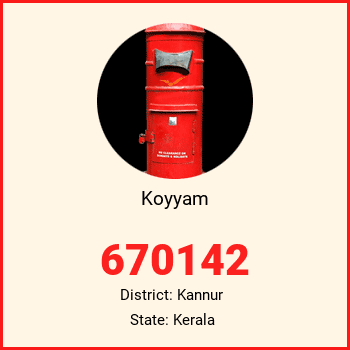 Koyyam pin code, district Kannur in Kerala