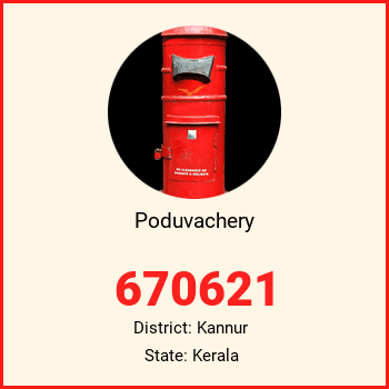 Poduvachery pin code, district Kannur in Kerala