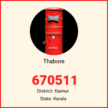 Thabore pin code, district Kannur in Kerala