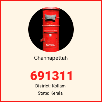Channapettah pin code, district Kollam in Kerala