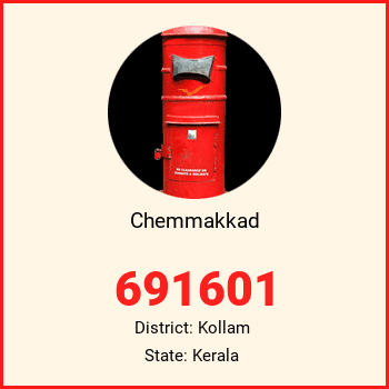 Chemmakkad pin code, district Kollam in Kerala