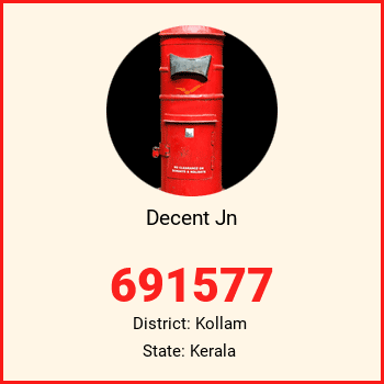 Decent Jn pin code, district Kollam in Kerala