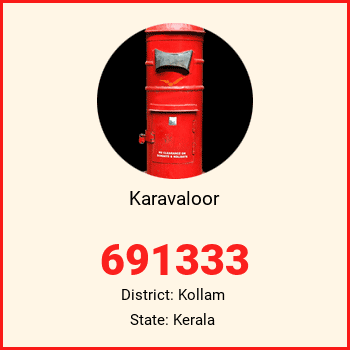 Karavaloor pin code, district Kollam in Kerala