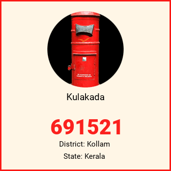 Kulakada pin code, district Kollam in Kerala