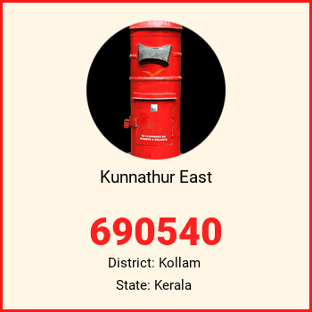 Kunnathur East pin code, district Kollam in Kerala