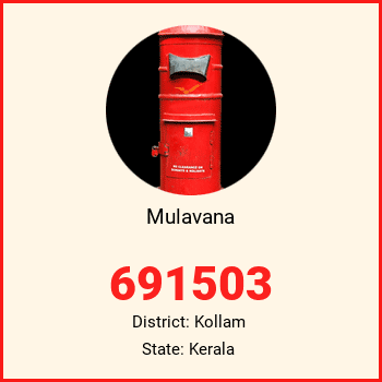Mulavana pin code, district Kollam in Kerala