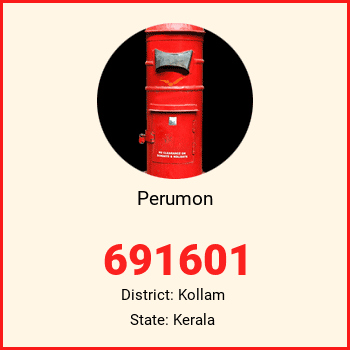 Perumon pin code, district Kollam in Kerala