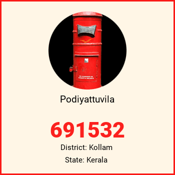 Podiyattuvila pin code, district Kollam in Kerala