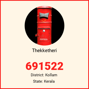 Thekketheri pin code, district Kollam in Kerala