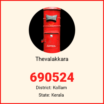 Thevalakkara pin code, district Kollam in Kerala
