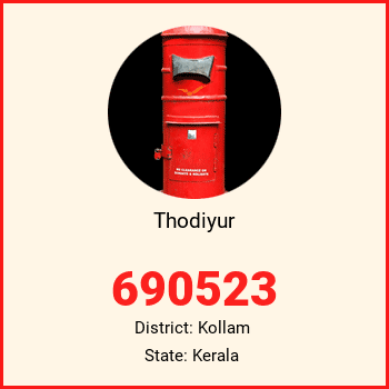 Thodiyur pin code, district Kollam in Kerala