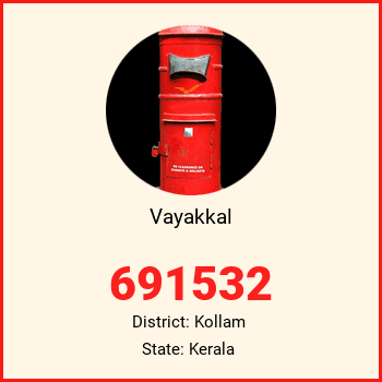 Vayakkal pin code, district Kollam in Kerala